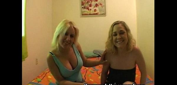  Busty lesbians playing with butt plug